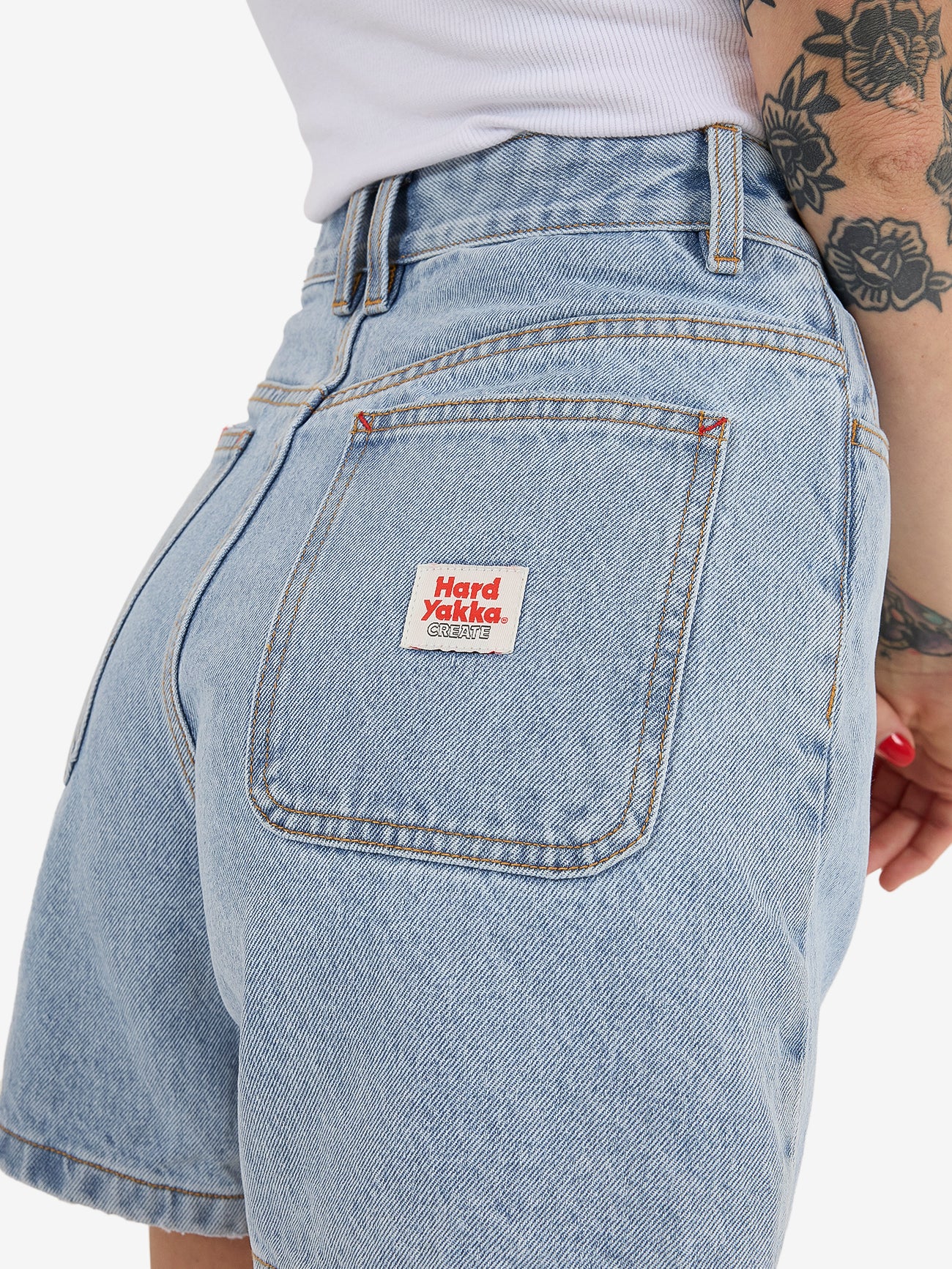 Hard Yakka Create Womens - Exertion Denim Short - Azure Blue