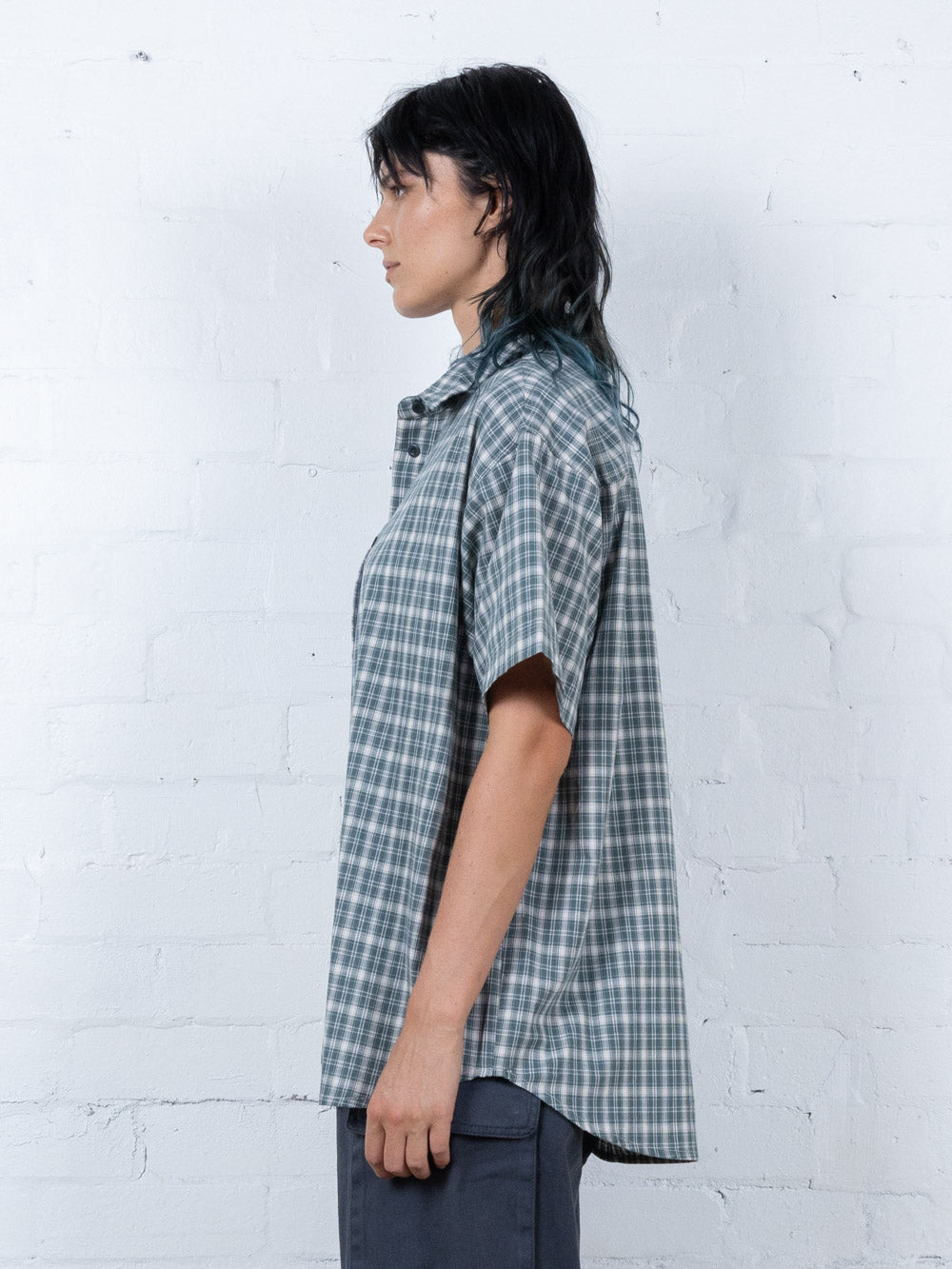 Hard Yakka Create Womens - Short Sleeve Check Shirt - Scrubs Green