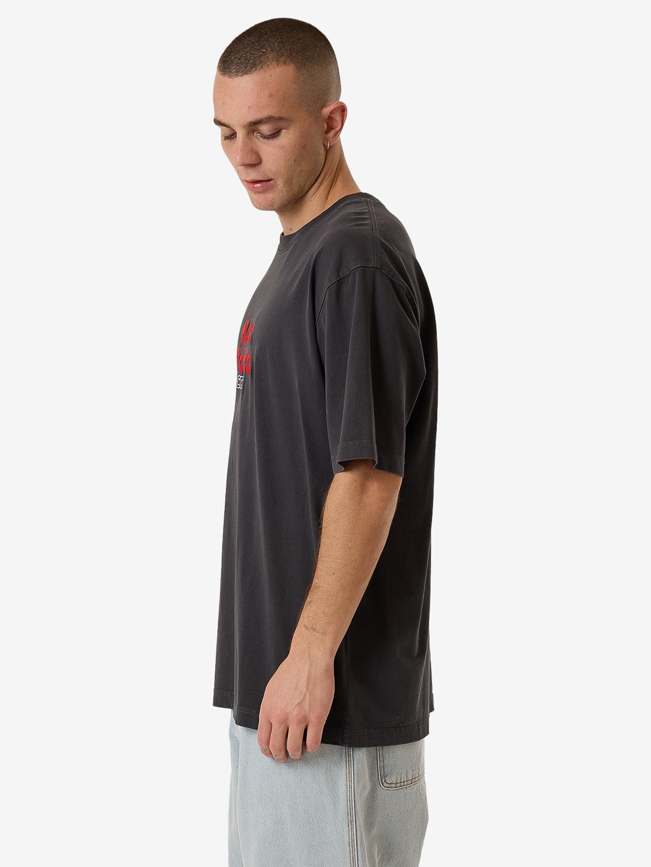 Hard Yakka Create Mens - Pile Oversize Fit Tee - Dark Charcoal