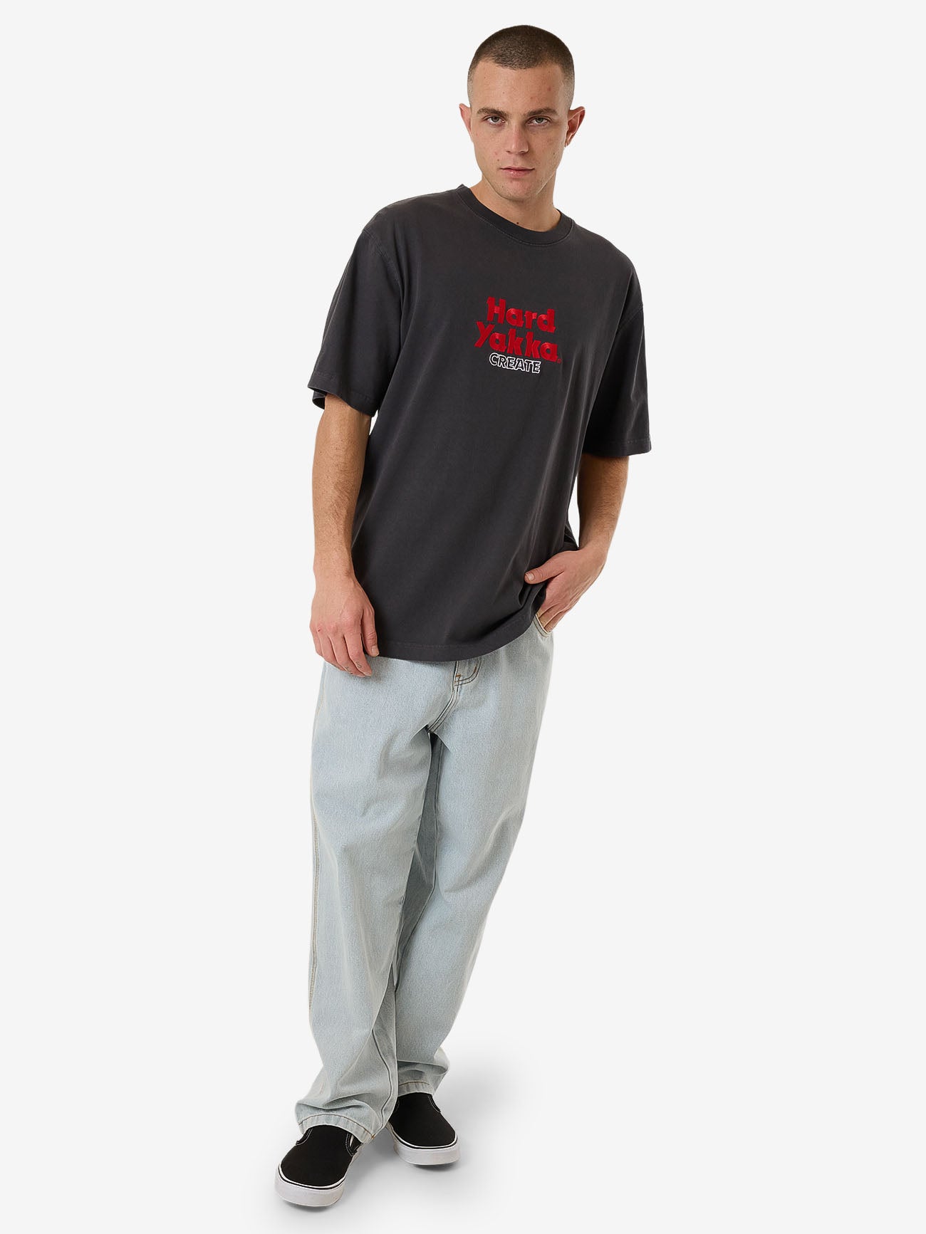 Hard Yakka Create Mens - Pile Oversize Fit Tee - Dark Charcoal