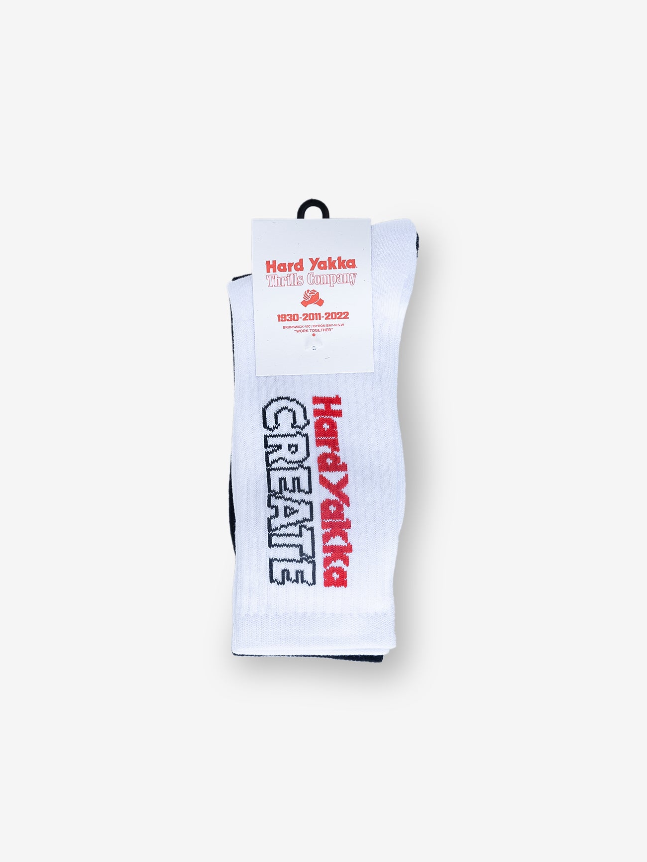 Hard Yakka Create - 2 Pack Socks - Black/White