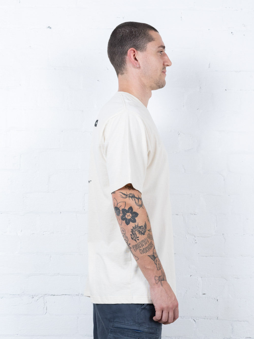 Hard Yakka Create Mens - Tough Going Oversize Fit Tee - Unbleached