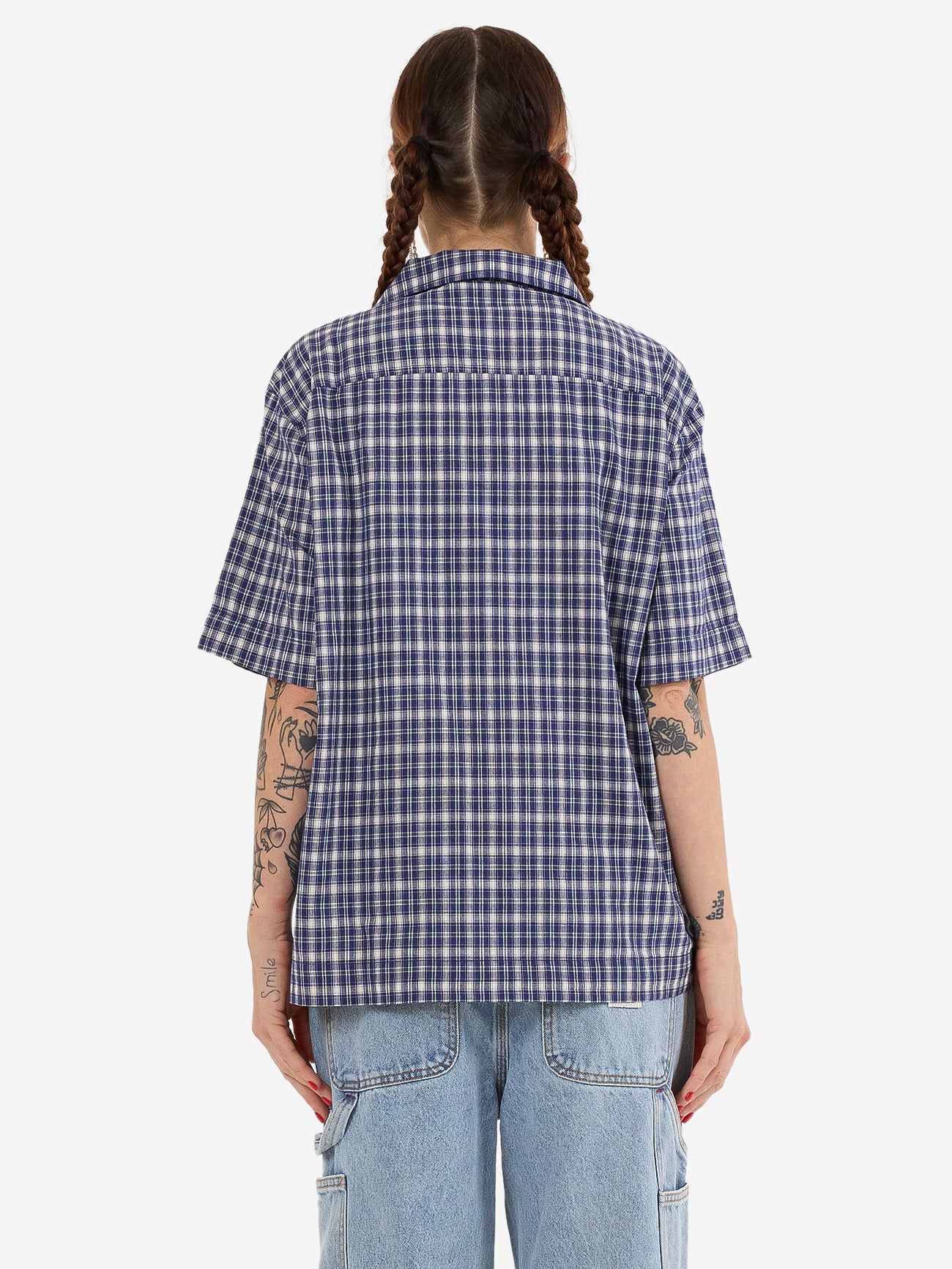 Hard Yakka Create Womens - Short Sleeve Check Shirt - Yakka Blue