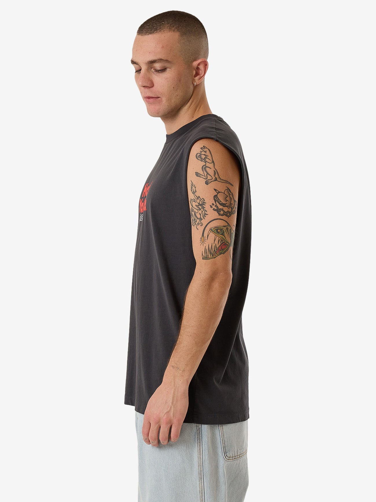 Hard Yakka Create Mens - Pile Muscle Tee - Dark Charcoal