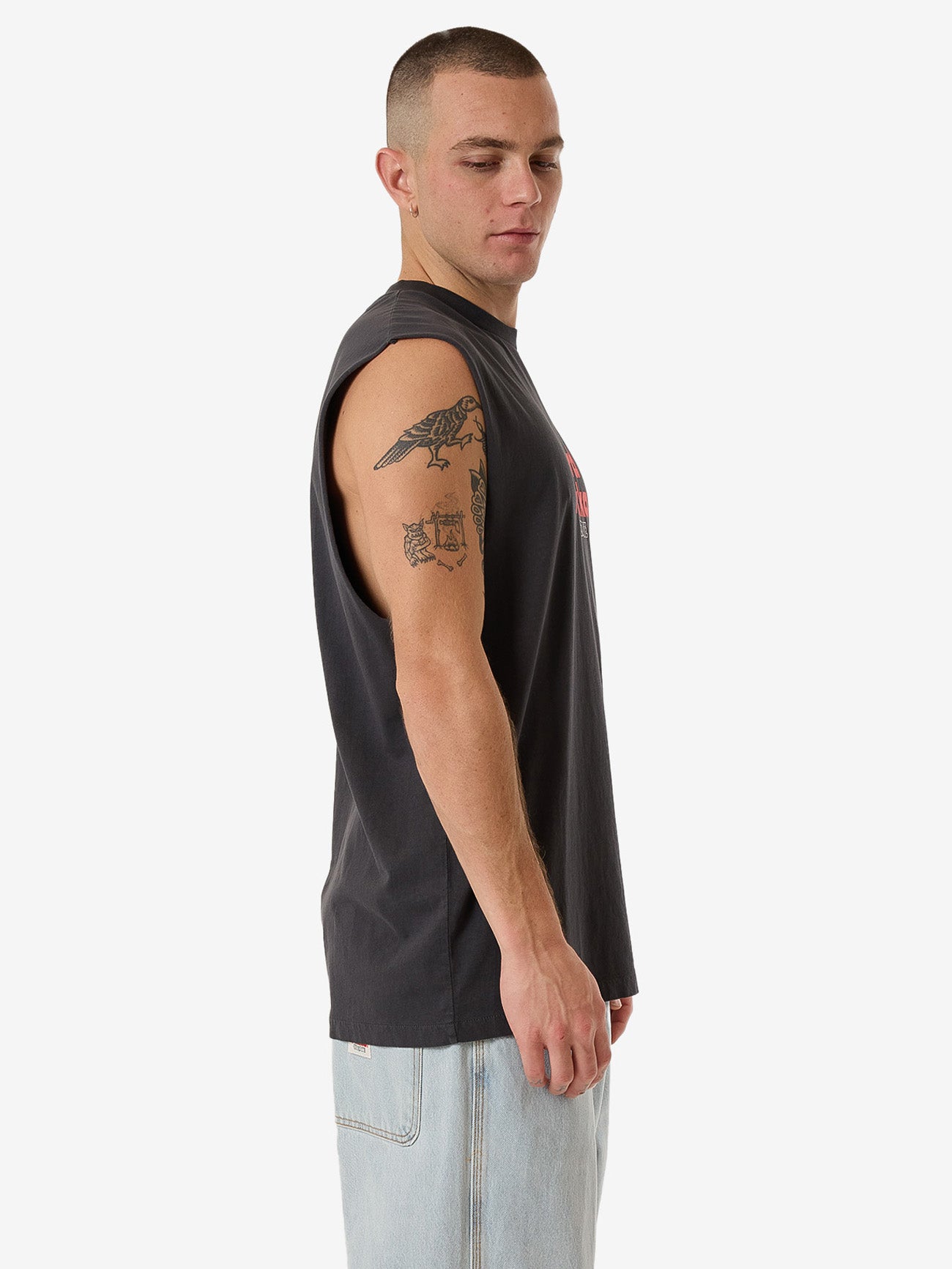 Hard Yakka Create Mens - Pile Muscle Tee - Dark Charcoal