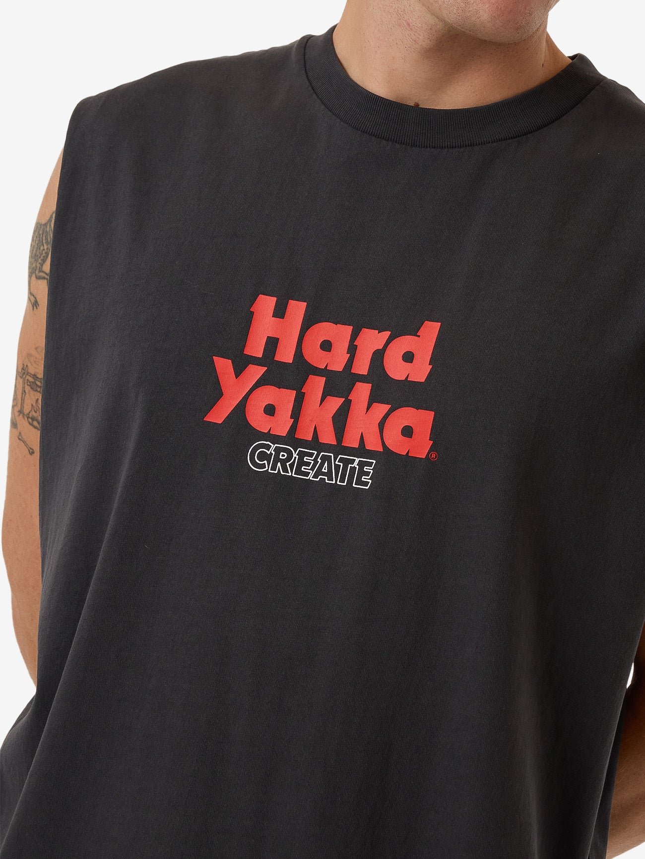 Hard Yakka Create Mens - Pile Muscle Tee - Dark Charcoal