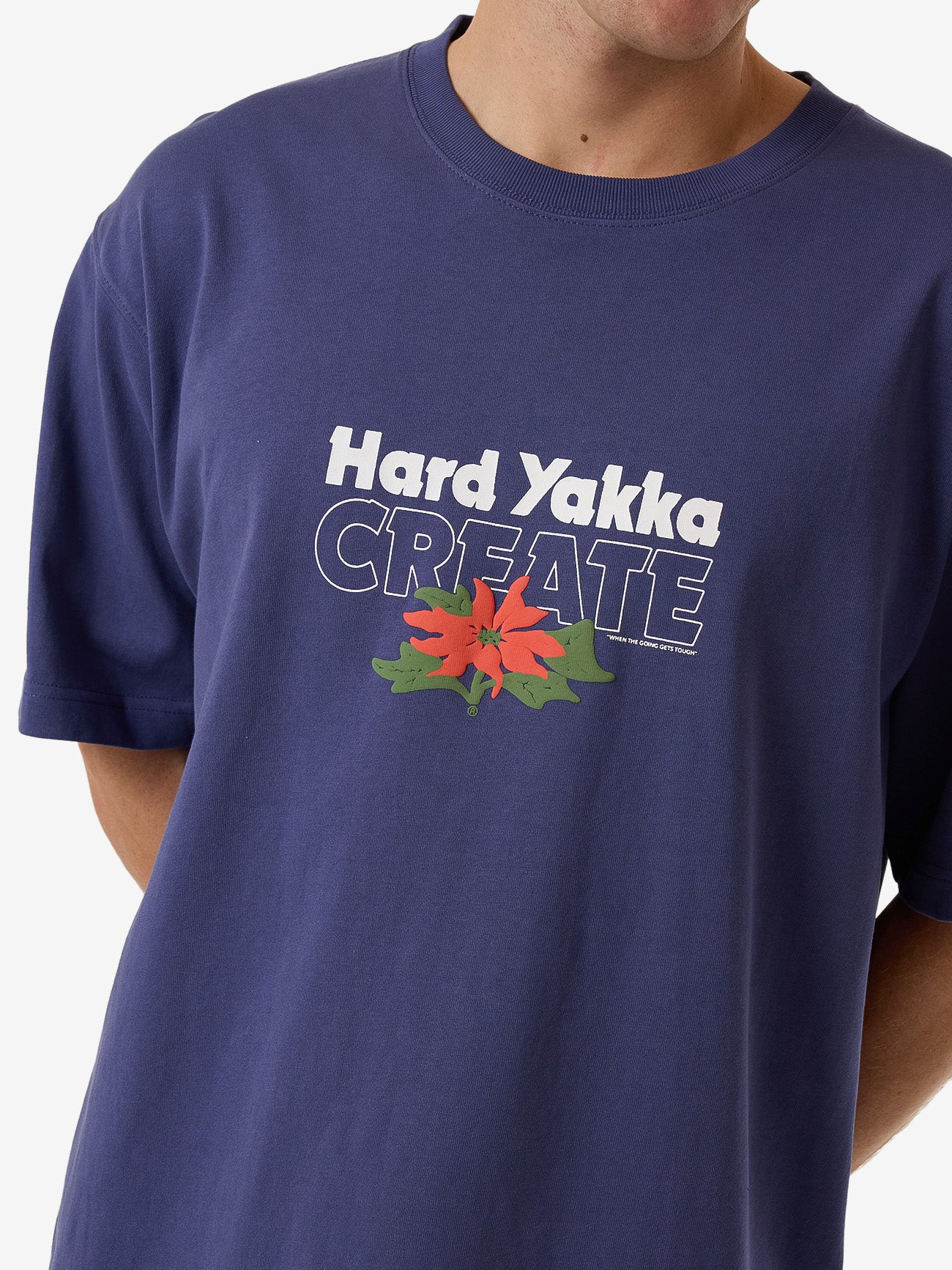 Hard Yakka Create Mens - Flora Oversize Fit Tee - Yakka Blue