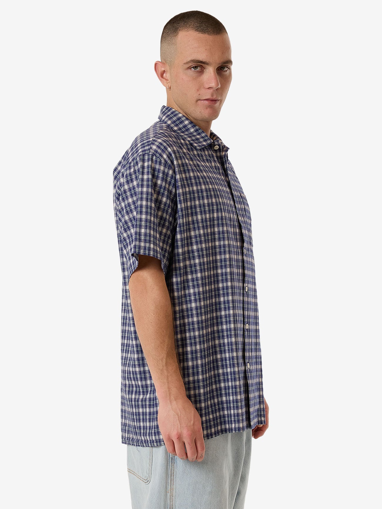 Hard Yakka Create Mens - Short Sleeve Check Shirt - Yakka Blue