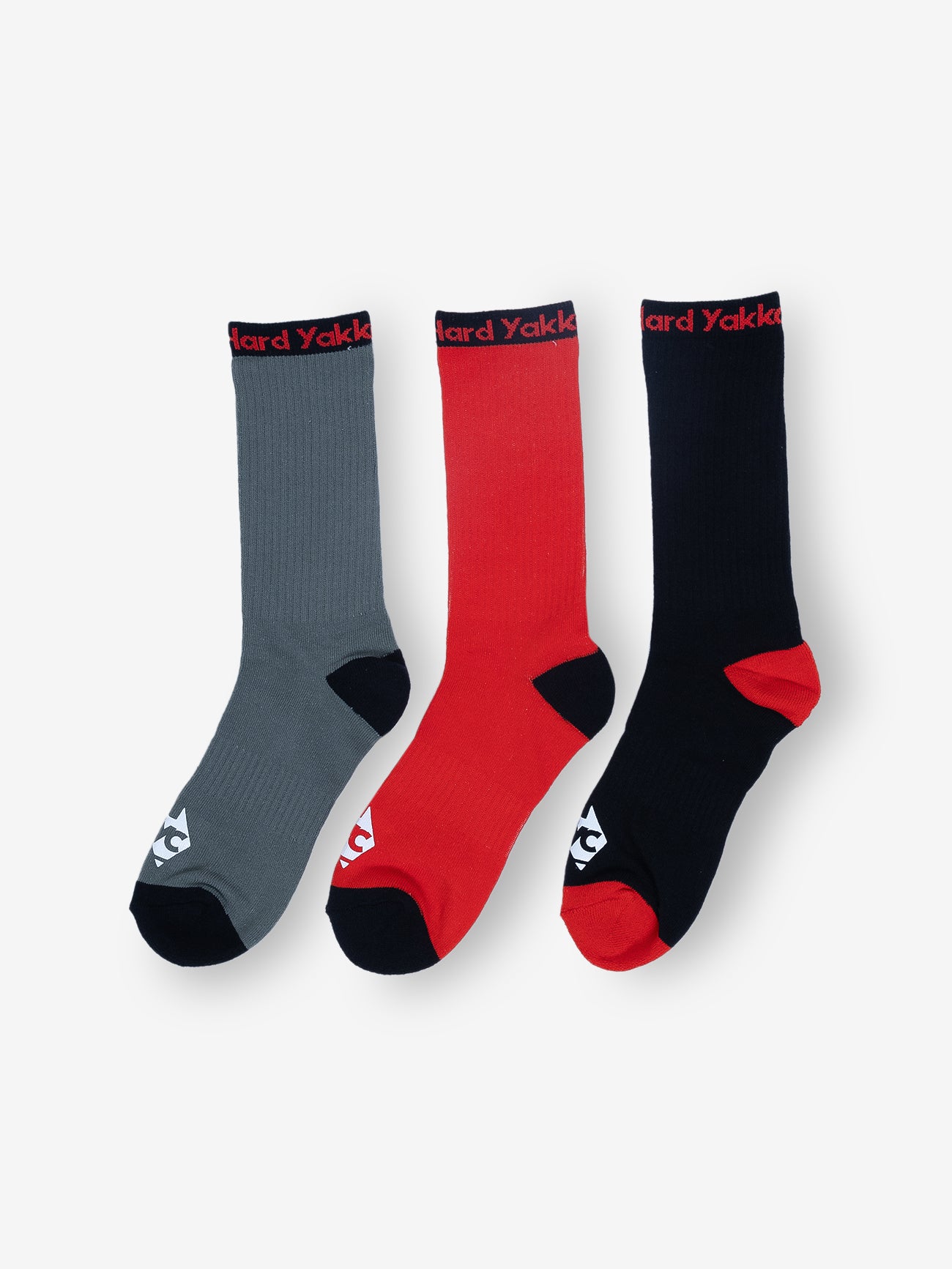 Hard Yakka Create - 3 Pack Socks - Black/Red/Scrubs Green