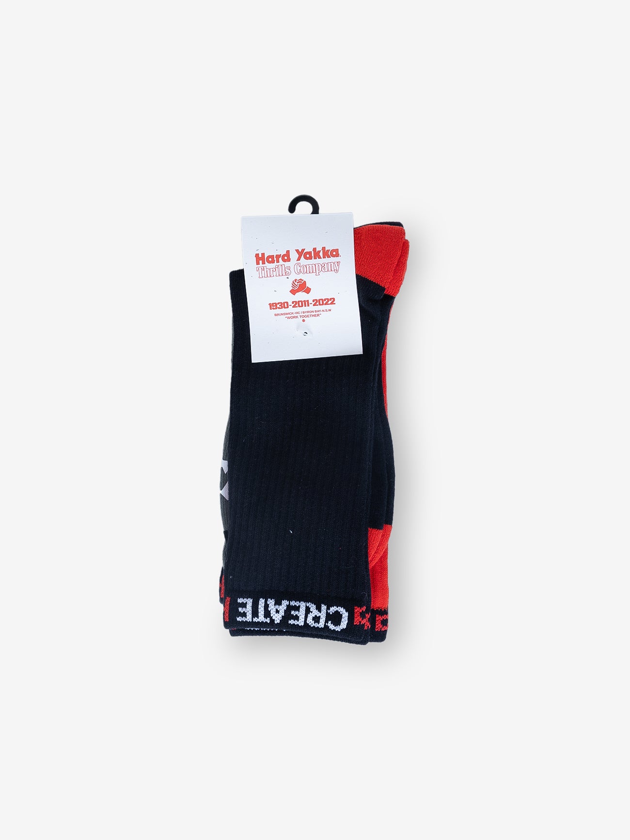 Hard Yakka Create - 3 Pack Socks - Black/Red/Scrubs Green