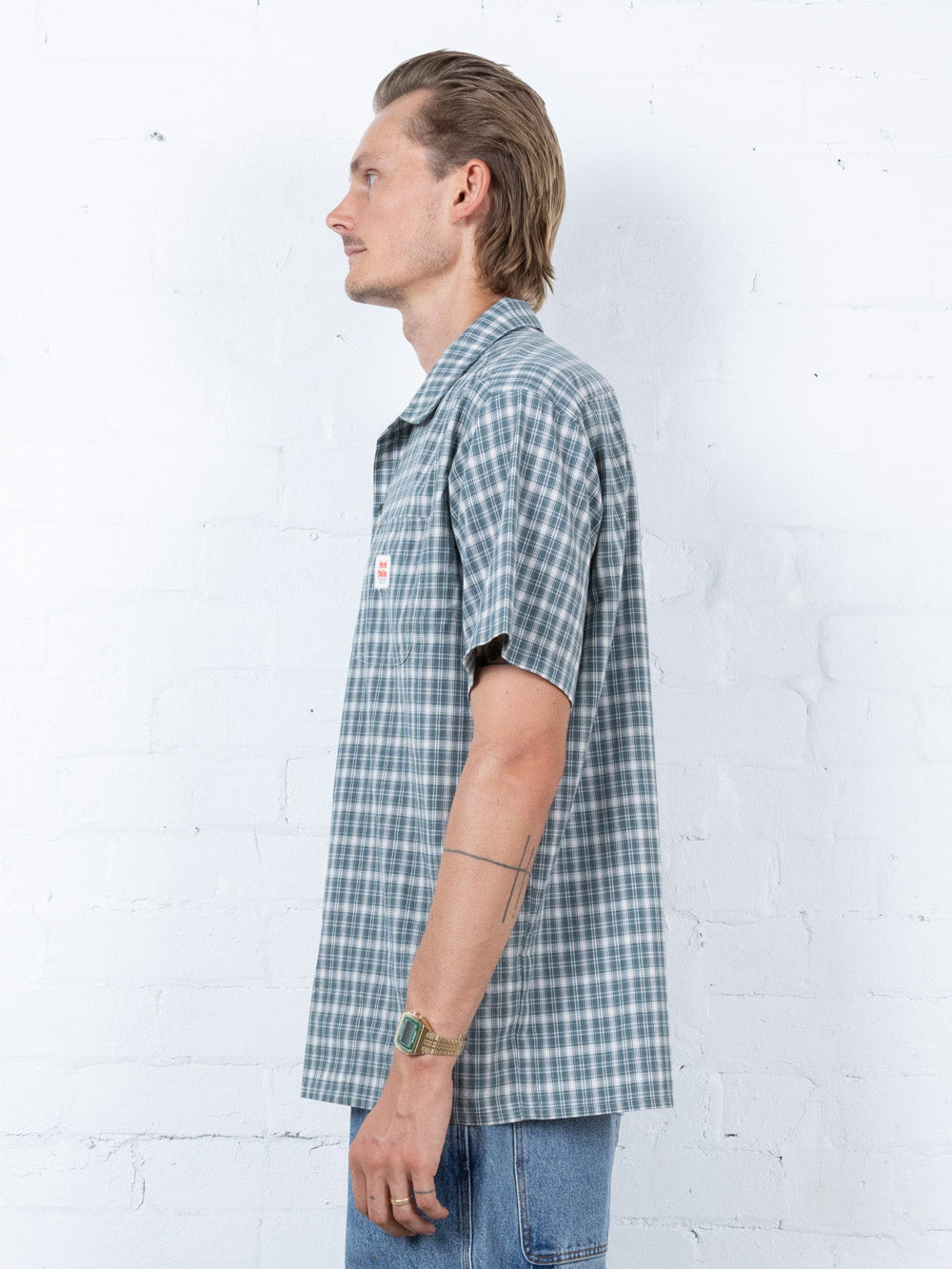 Hard Yakka Create - Short Sleeve Check Shirt - Scrubs Green